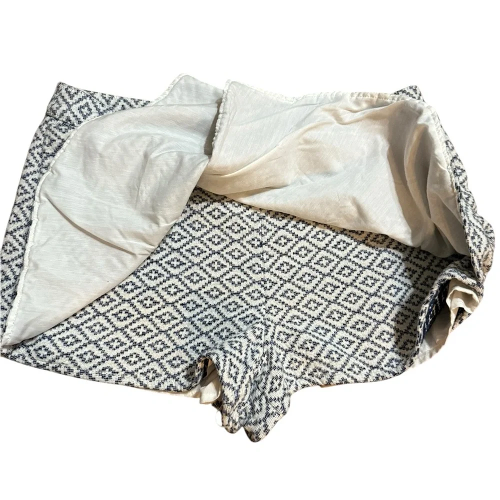 GAP Womens Skort Shorts Cotton Lined‎ Woven Blue White Geo Sz 14